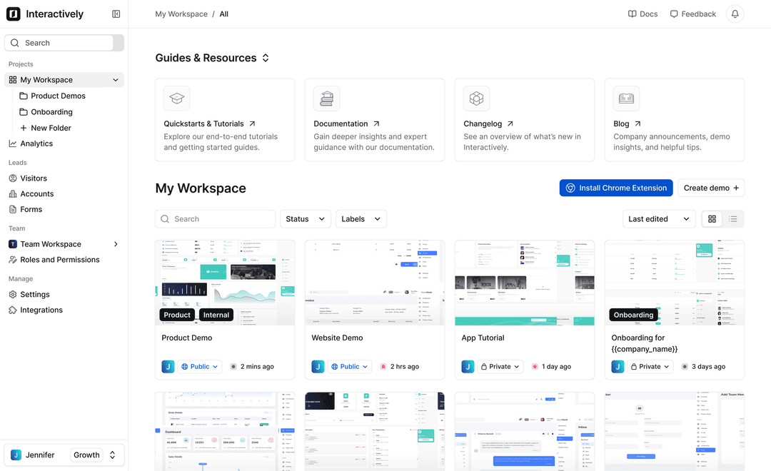 Interactively - Create interactive product demos, gain useful insights